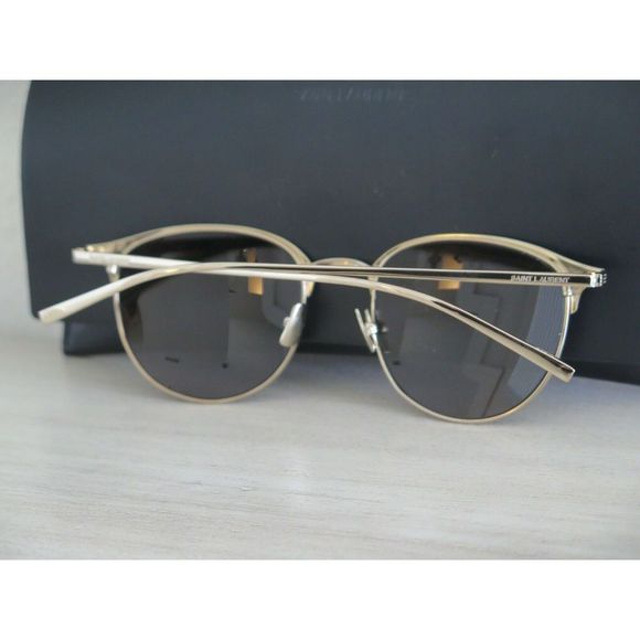 Saint Laurent Titanium SL148T 004 Gold Frame Sunglasses $499 - Picture 10 of 11